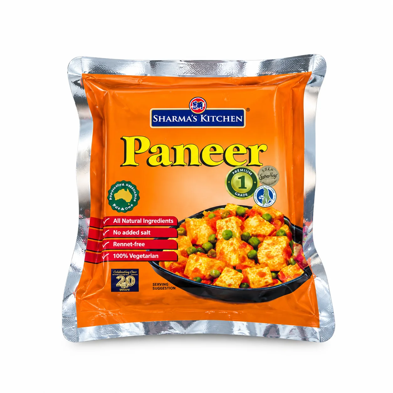 Sharma's Kitchen - Paneer Cottage Cheese (250g to 350g) | 1 Each