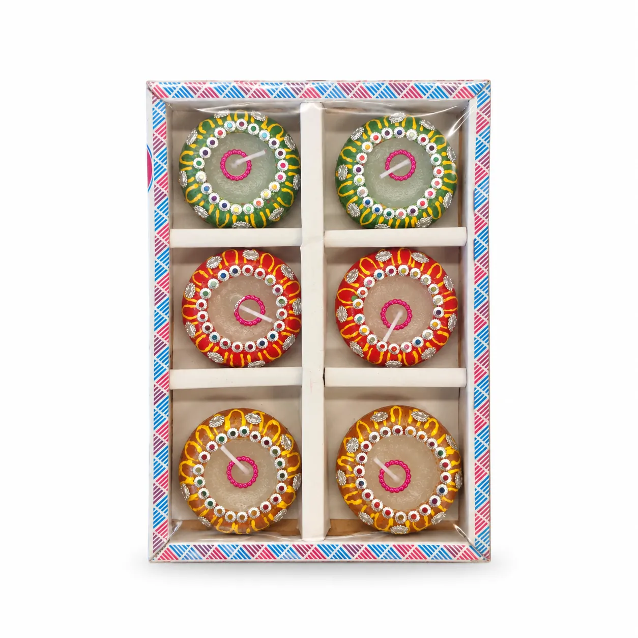 Maira's Kitchen - Decorative Matki Wax Diya DIYA011 | 6 Pack