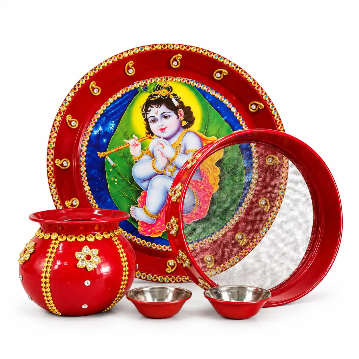 Maira's Kitchen - Karwa Chauth Puja Set 001 Decorative Red | 1 Pack