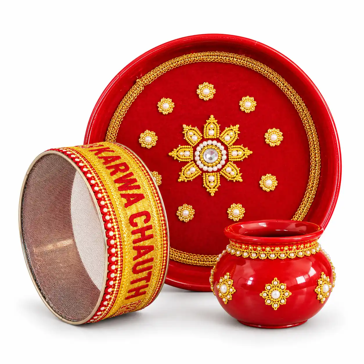 Maira's Kitchen - Karwa Chauth Puja Set 004 Decorative Red | 1 Pack