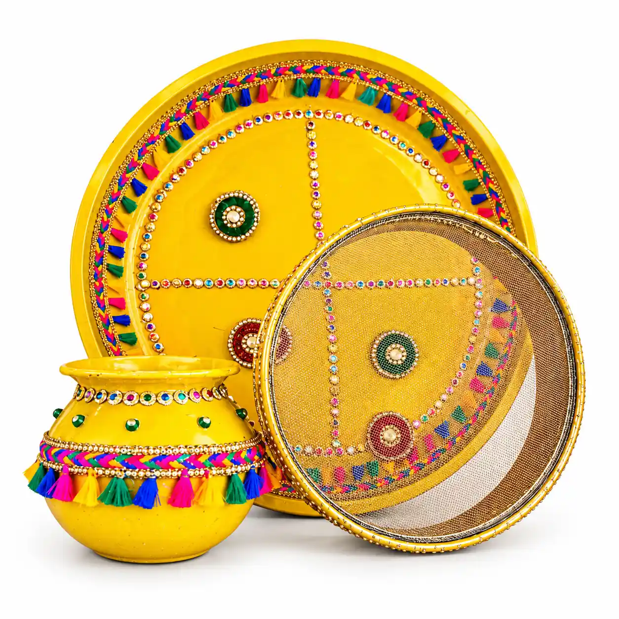 Maira's Kitchen - Karwa Chauth Puja Set 002 Decorative Yellow | 1 Pack