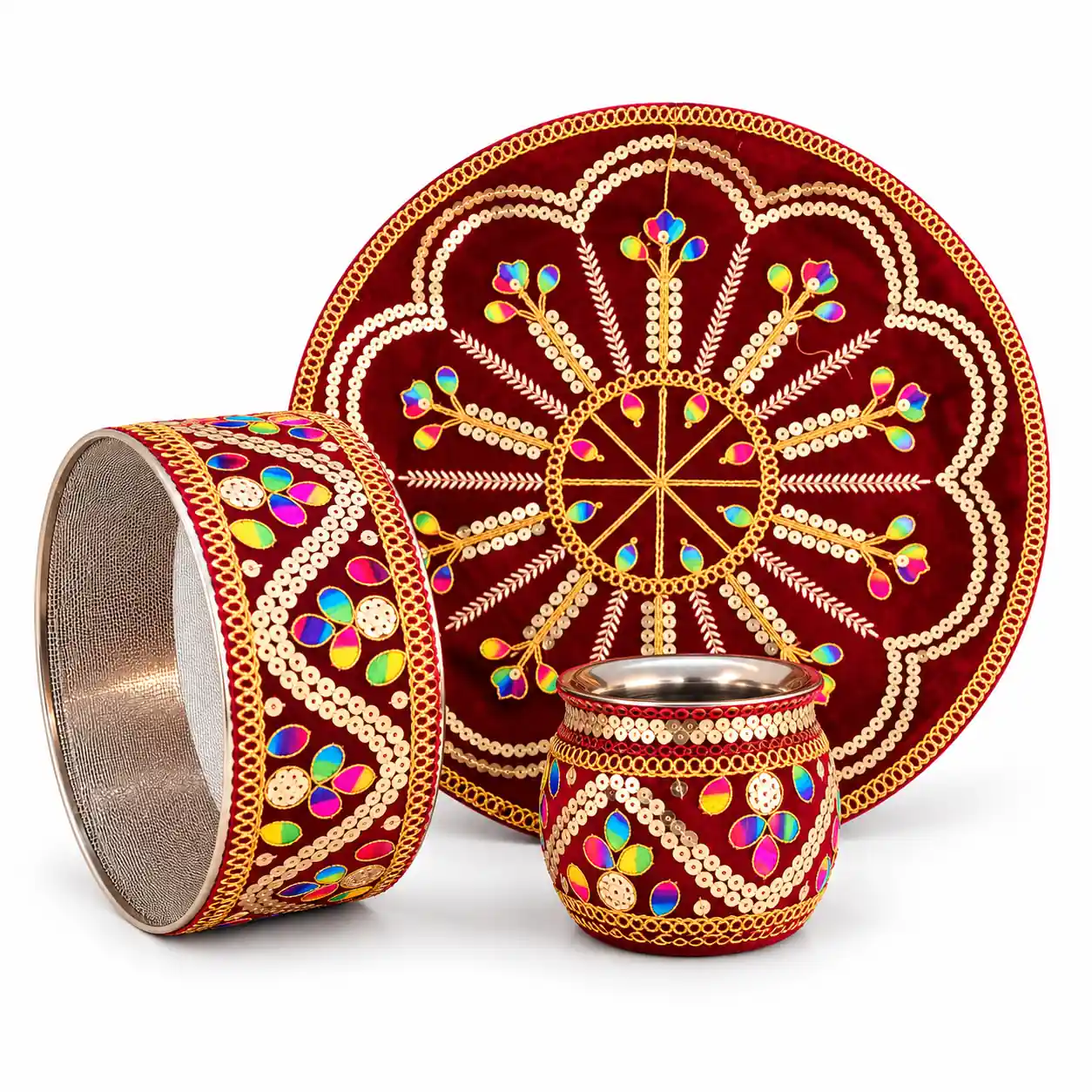 Maira's Kitchen - Karwa Chauth Puja Set 005 Decorative Maroon | 1 Pack
