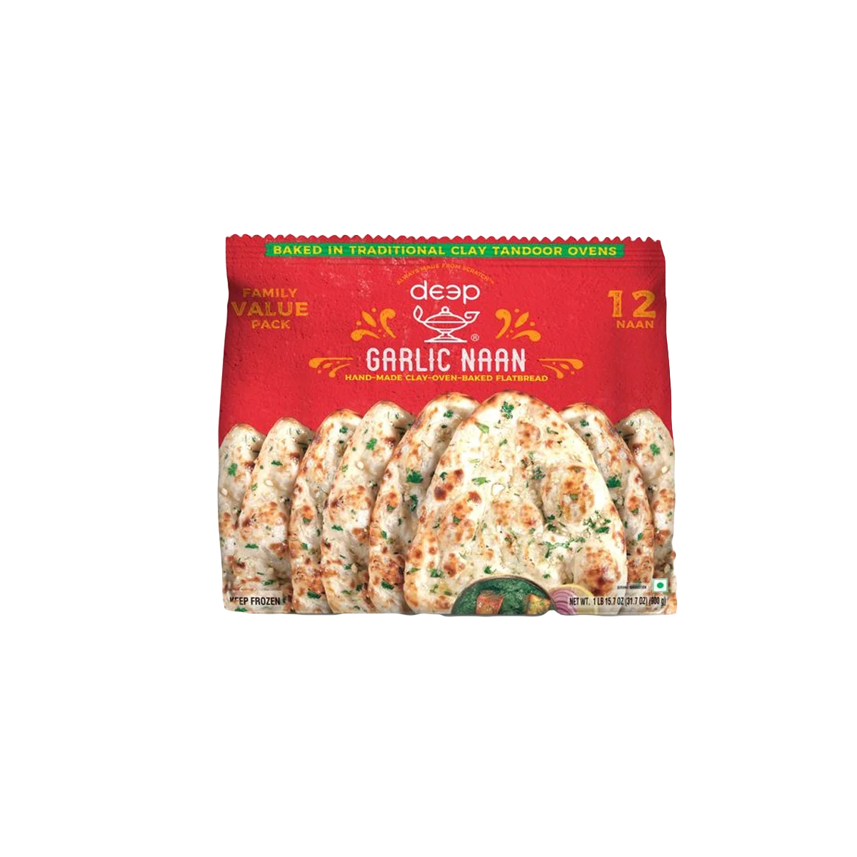 Deep - Garlic Naan Family Pack | 12 Pcs