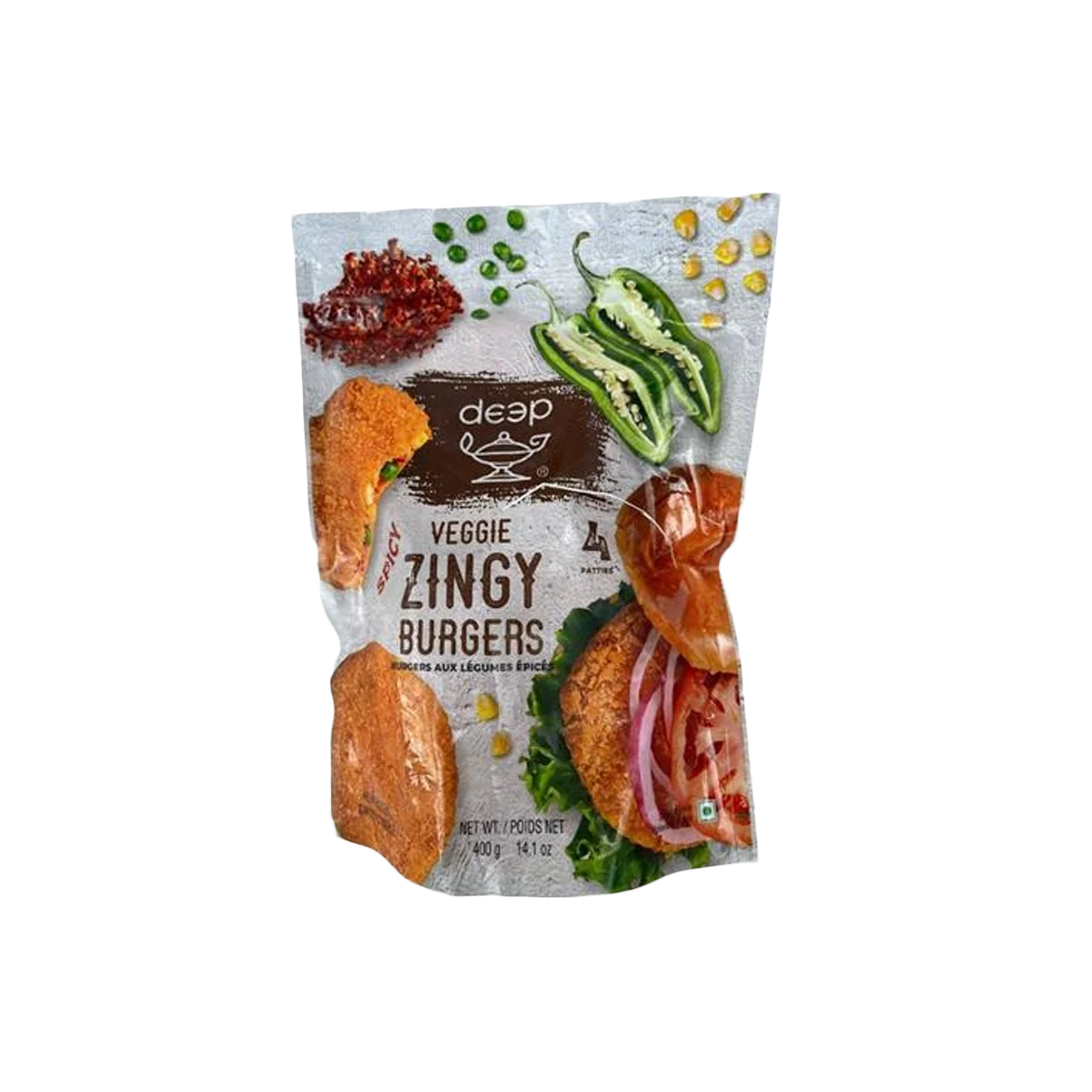 Deep - Spicy Veggie Zingy Burger Patty | 400g