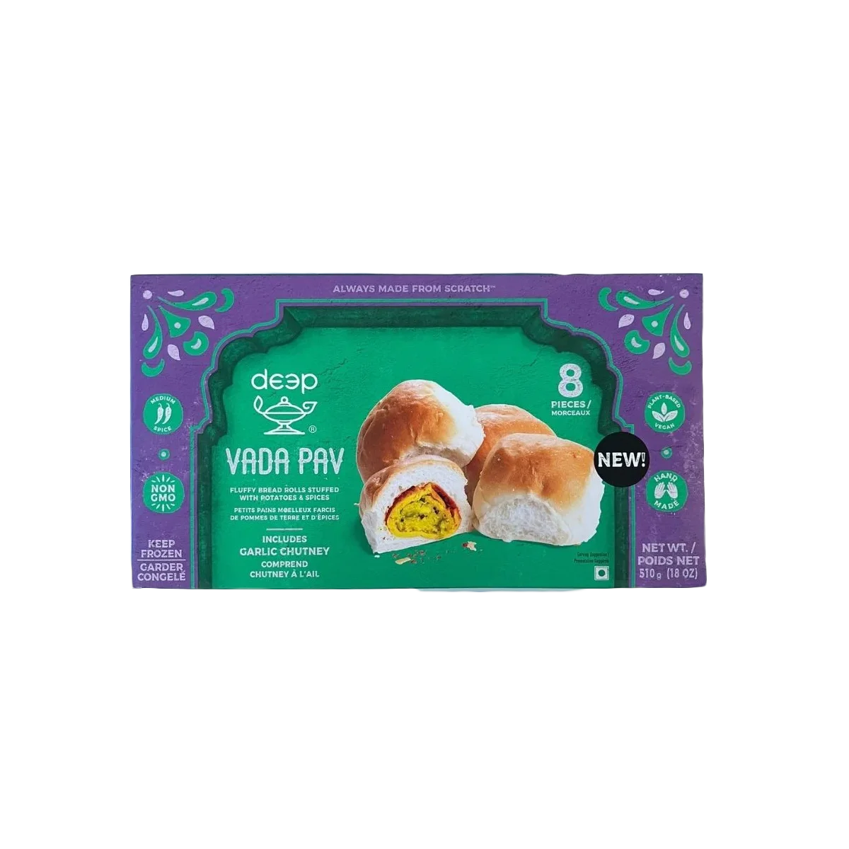 Deep - Vada Pav With Chutney | 8 Pcs