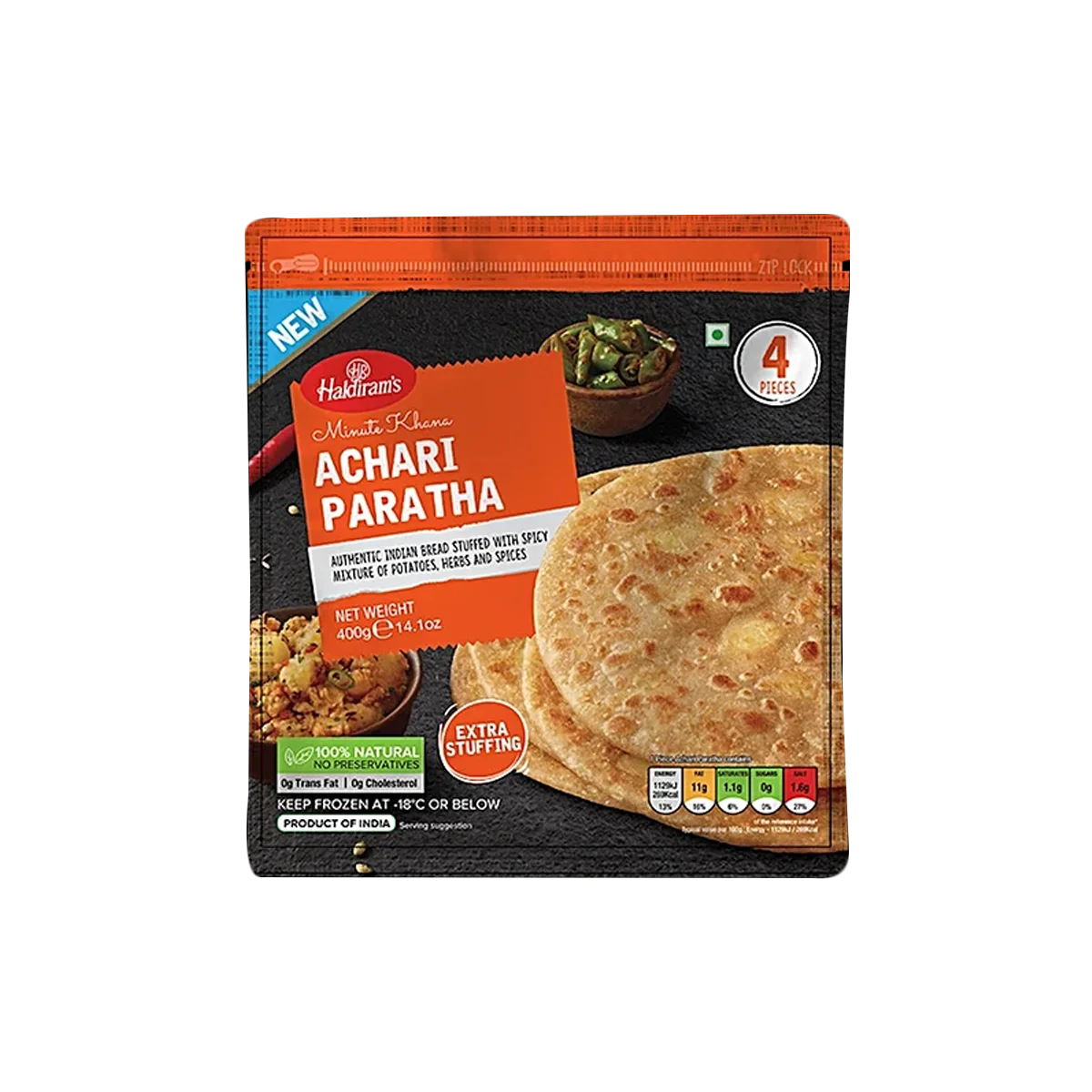 Haldiram's - Aloo Achari Paratha 4Pcs | 400g