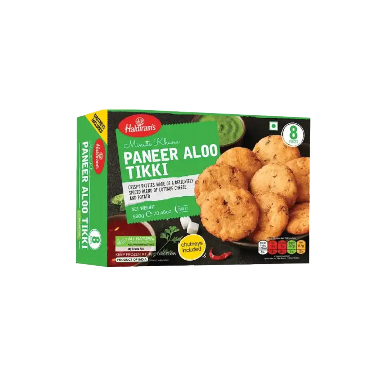 Haldiram's - Paneer Aloo Tikki 8Pcs | 580g