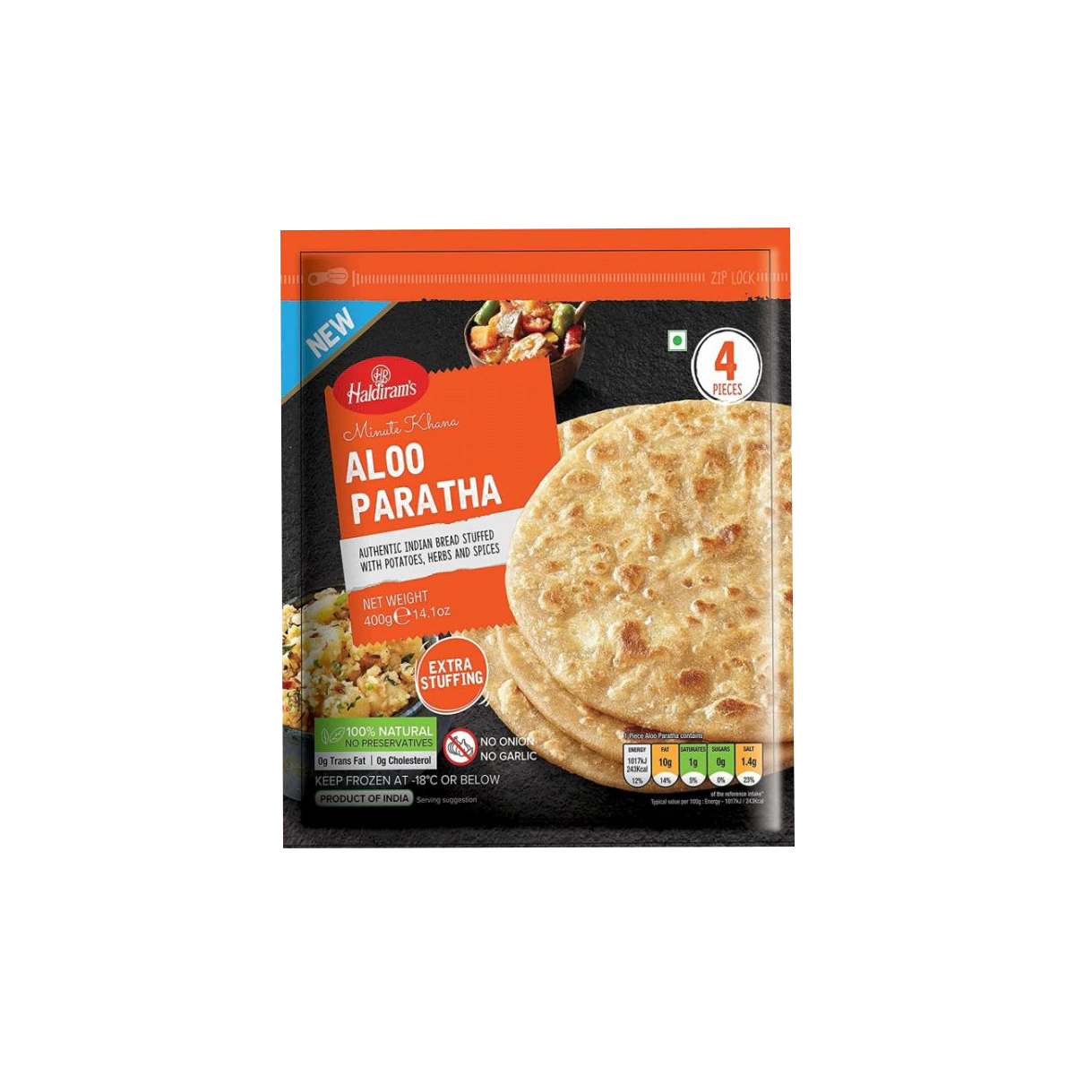 Haldiram's - Aloo Pyaz Paratha 4Pcs | 400g