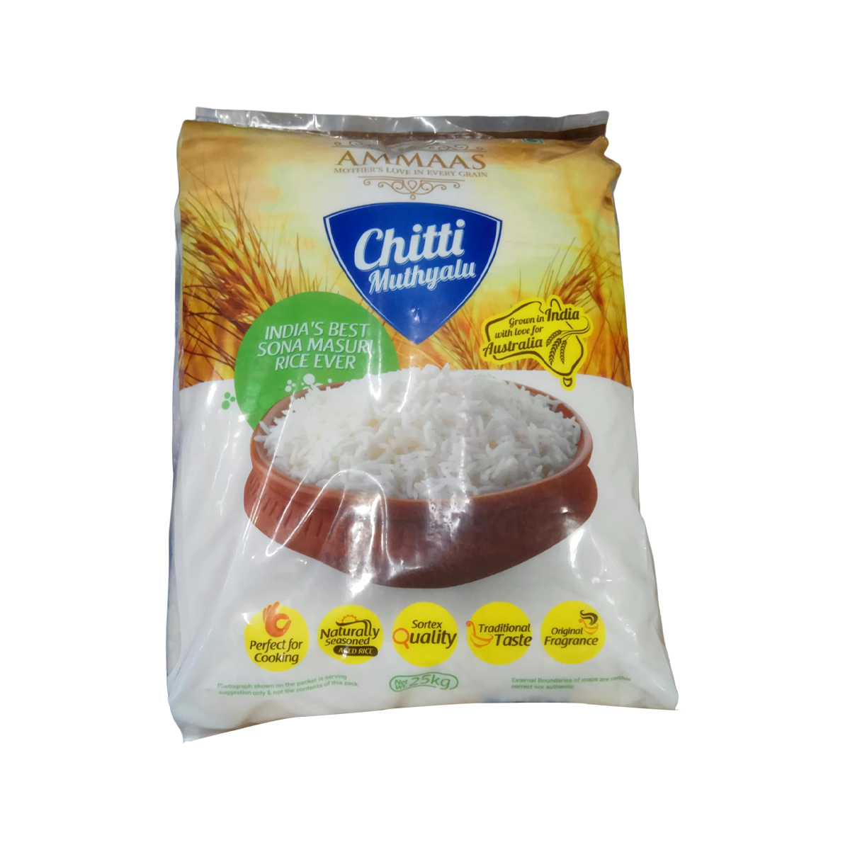 Ammaas - Chitti Muthyalu Sona Masoori Rice | 25kg