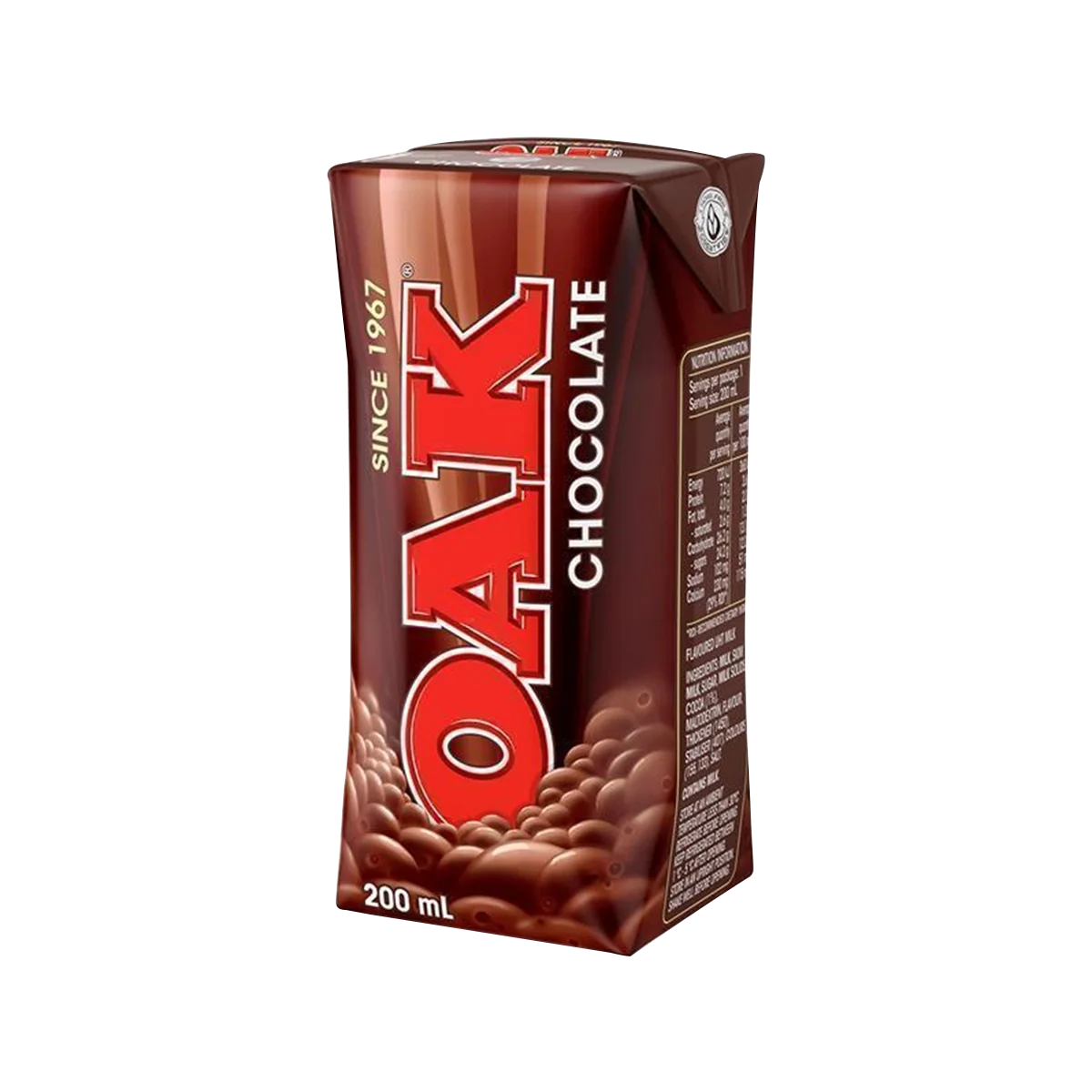 Oak - Chocolate Milk UHT Flavoured 200mlx6 | 6 Pack