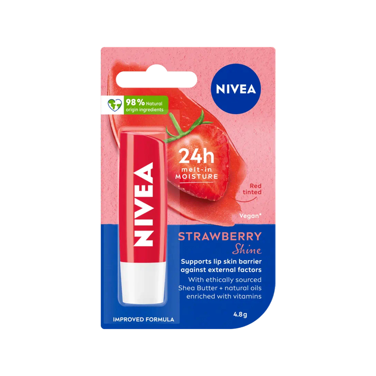 Nivea - Strawberry Shine Limited Edition Lip Balm 4.8g | 1 Each