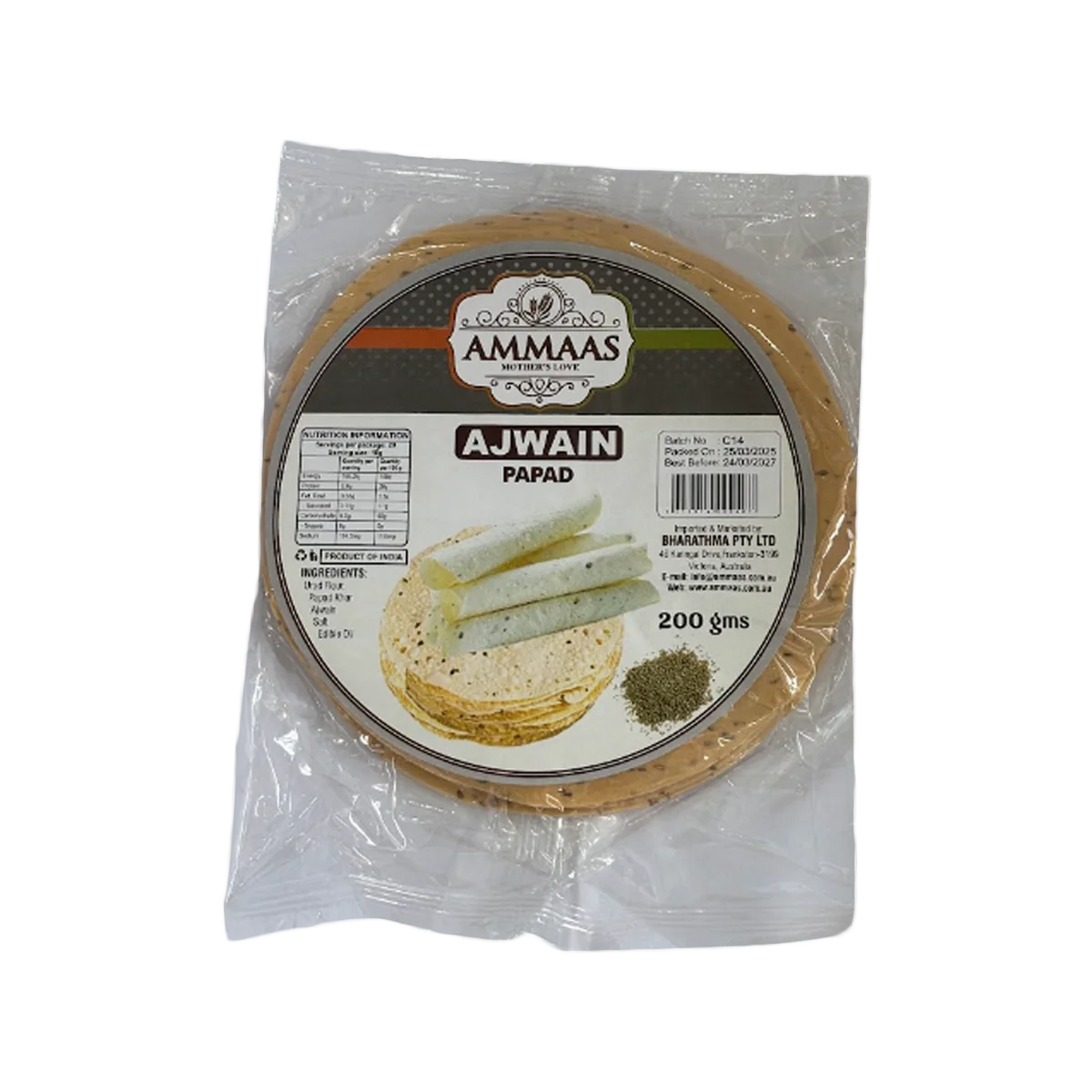 Ammaas - Papad Ajwain | 200g