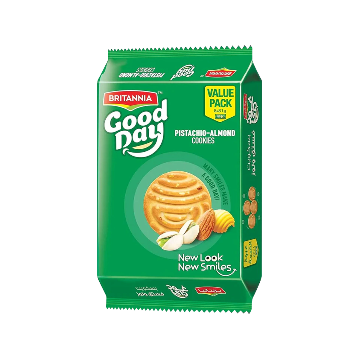 Britannia - Good Day Pista Cookies Biscuits 8x81g Value Pack | 648g