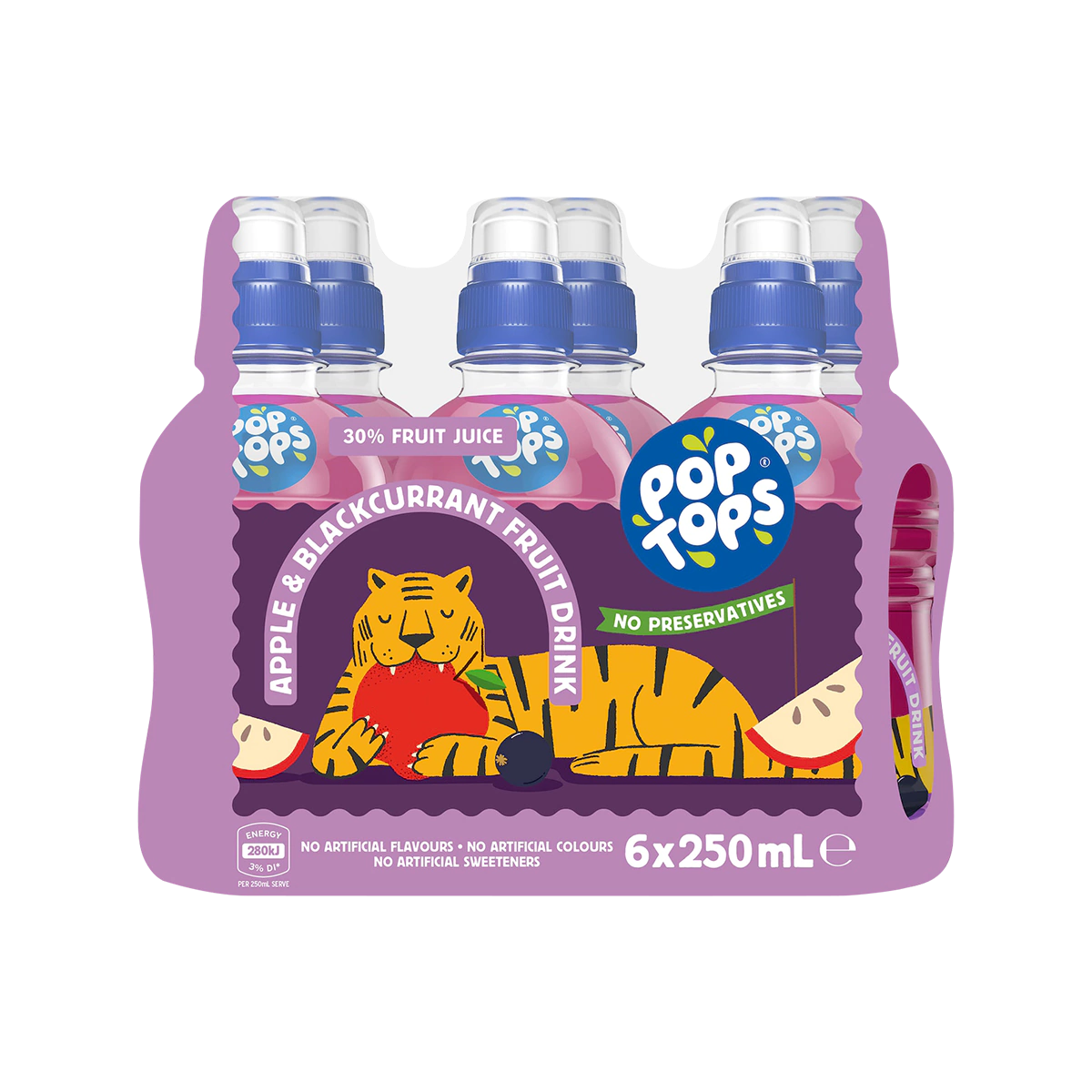 Pop Tops - Blackcurrant Juice 250mlx6 | 6 Pack