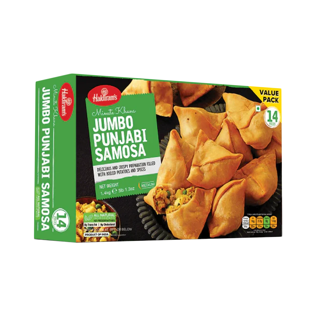 Haldiram's - Jumbo Punjabi Samosa 1.4kg | 14 Pcs