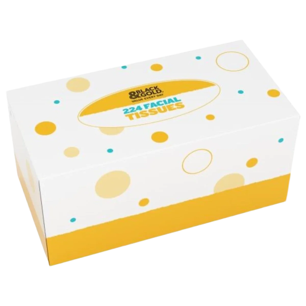 Black & Gold - Facial Tissues 2 Ply White | 224 Each