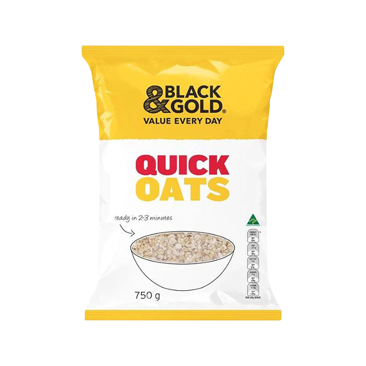 Black & Gold - Australian Quick Oats Whole Grain | 750g