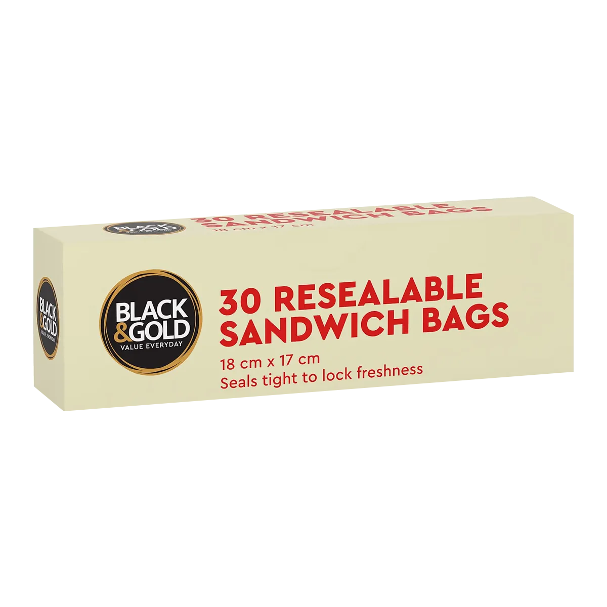 Black & Gold - Reseal Sandwich Bags | 30 Pack