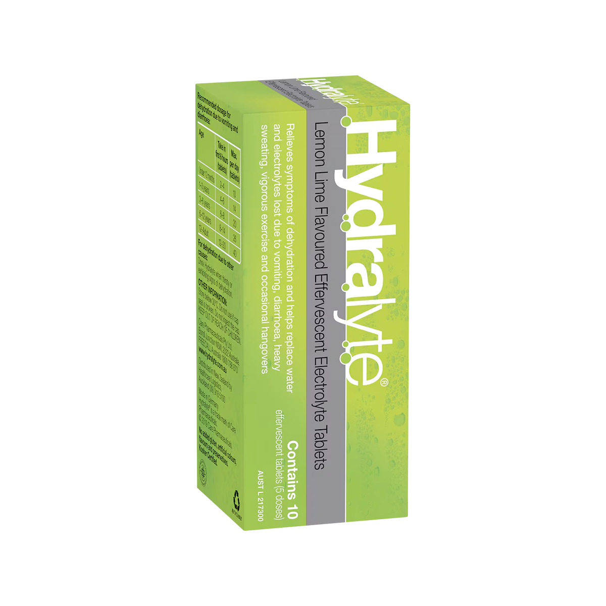 Hydralyte - Lemon Lime Effervescent Electrolyte Tablets | 10 Pack