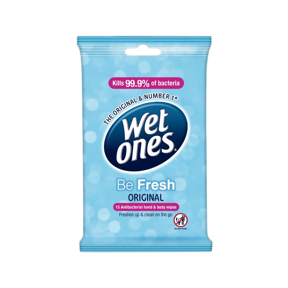 Wet Ones - Antibacterial Hand & Body Wipes Be Fresh | 15 Pack