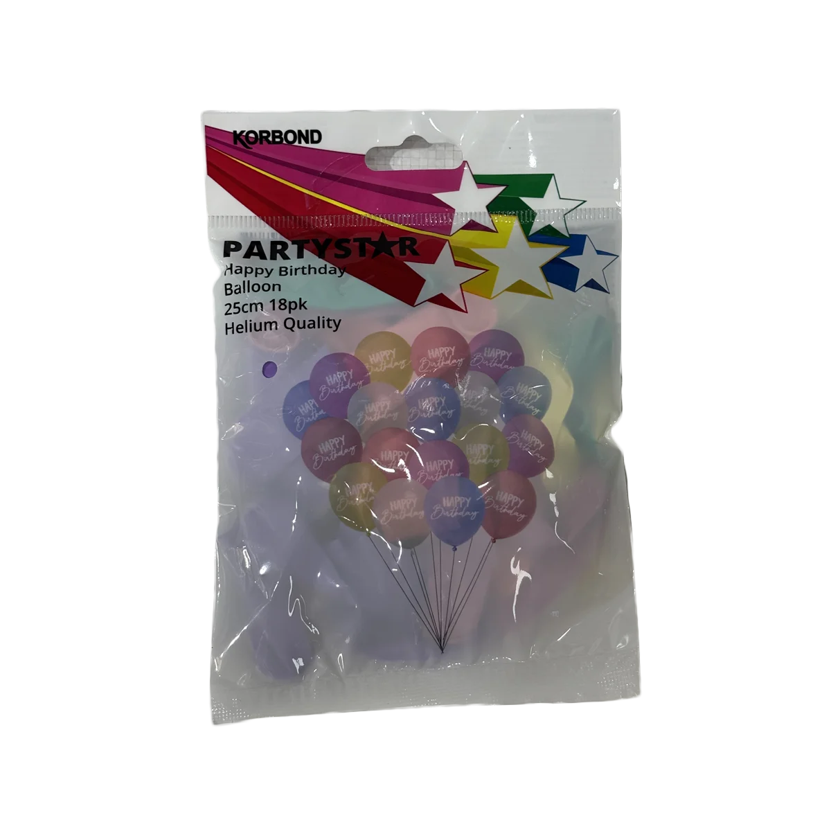 Korbond - Round Balloons Happy Birthday | 18 Pack