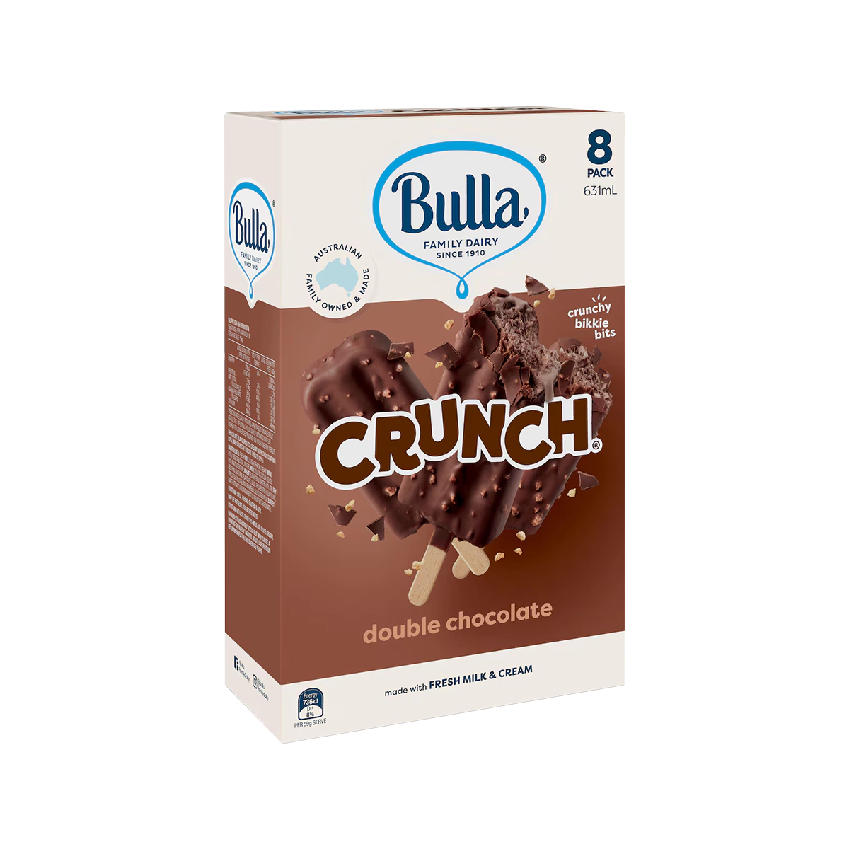 Bulla - Crunch Double Choc Ice Cream | 8 Pack