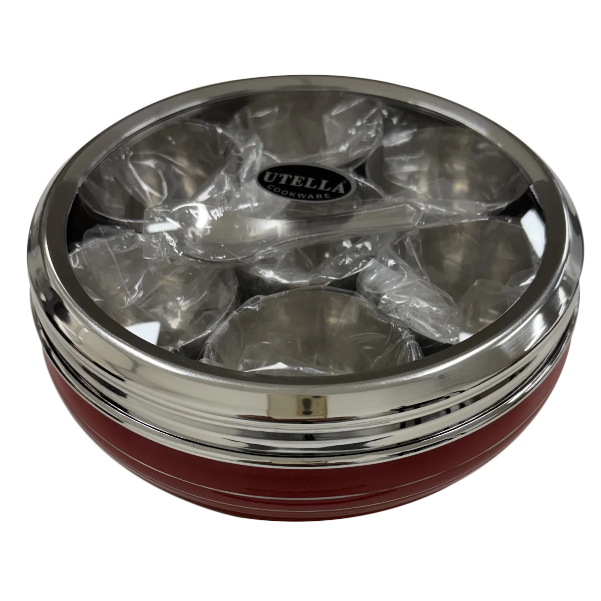 Utella - Stainless Steel Masala Box Red | 1 Pack