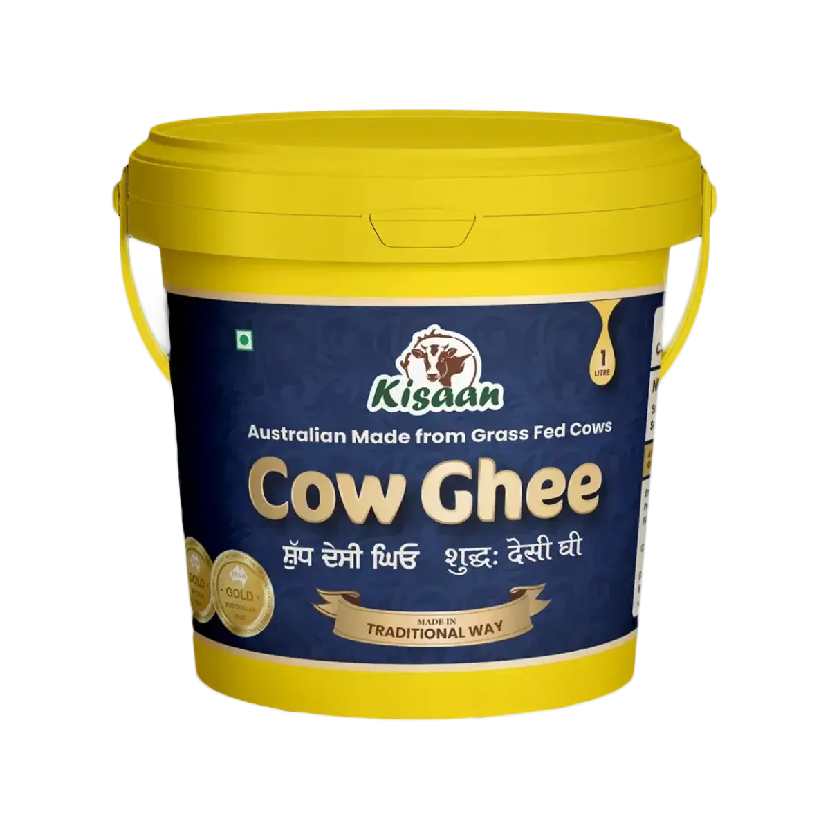 Kisaan - Pure Australian Cow Desi Ghee Bucket | 1L