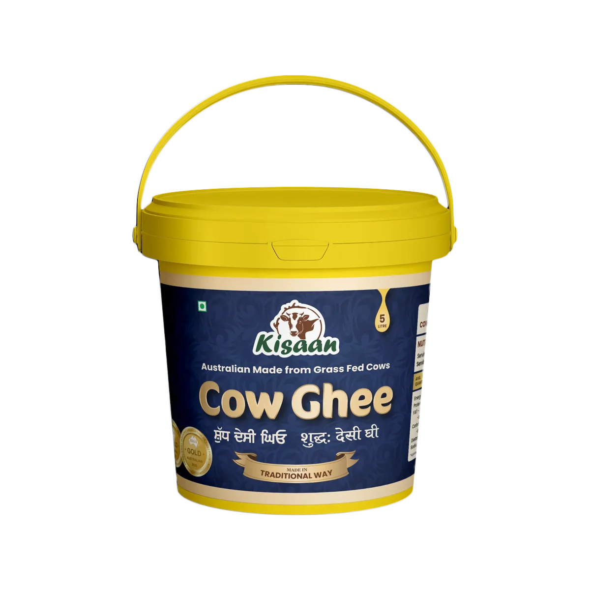 Kisaan - Pure Australian Cow Desi Ghee Bucket | 5L