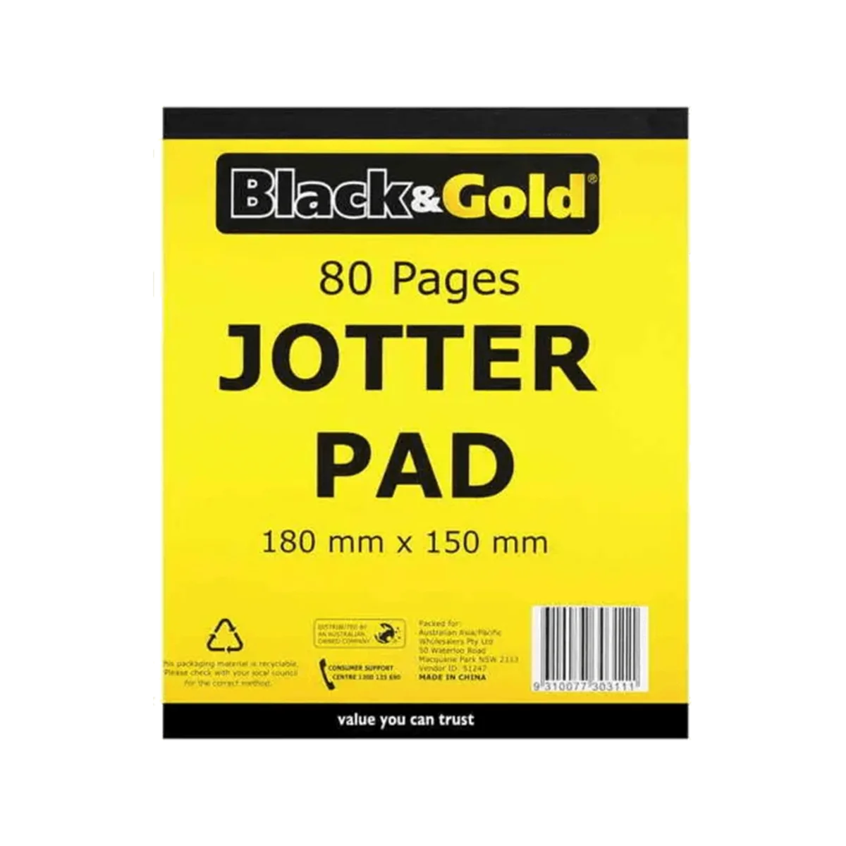 Black & Gold - Jot Pad | 1 Pack