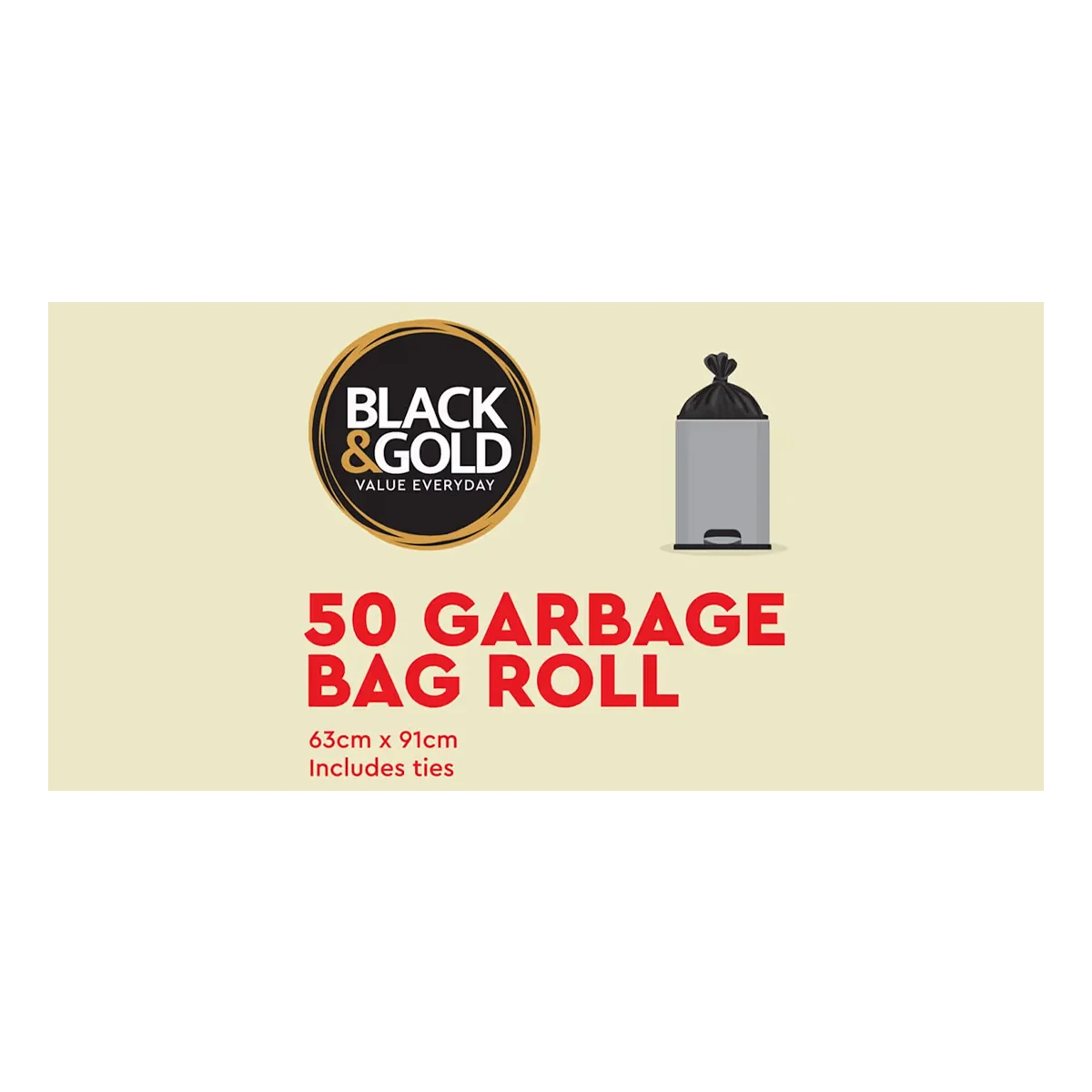 Black & Gold - Garbage Bags 63x91 cm | 20 Pack
