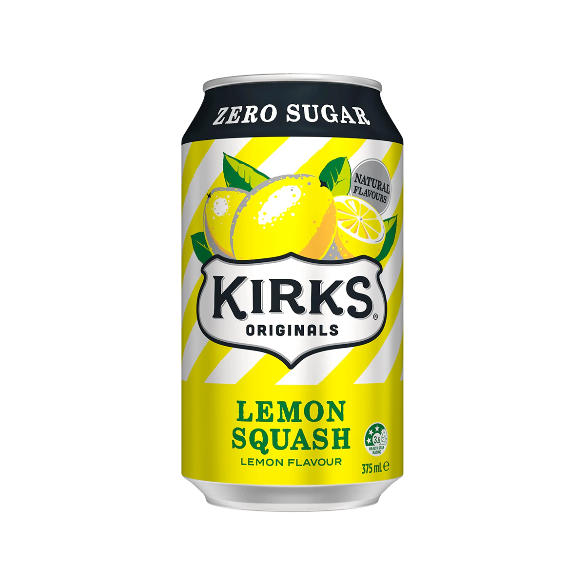 Kirks - Lemonade Zero Sugar Soft Drink Can | 375ml