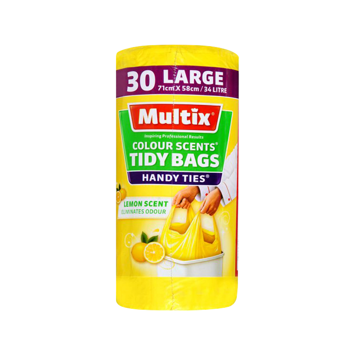 Multix - Kitchen Tidy Bags Lemon Large | 30 Pack