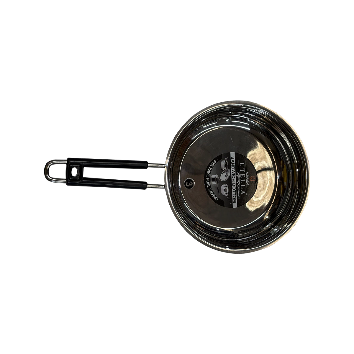Utella - Stainless Steel Sandwich Bottom Saucepan Size 3 | 1 Pack