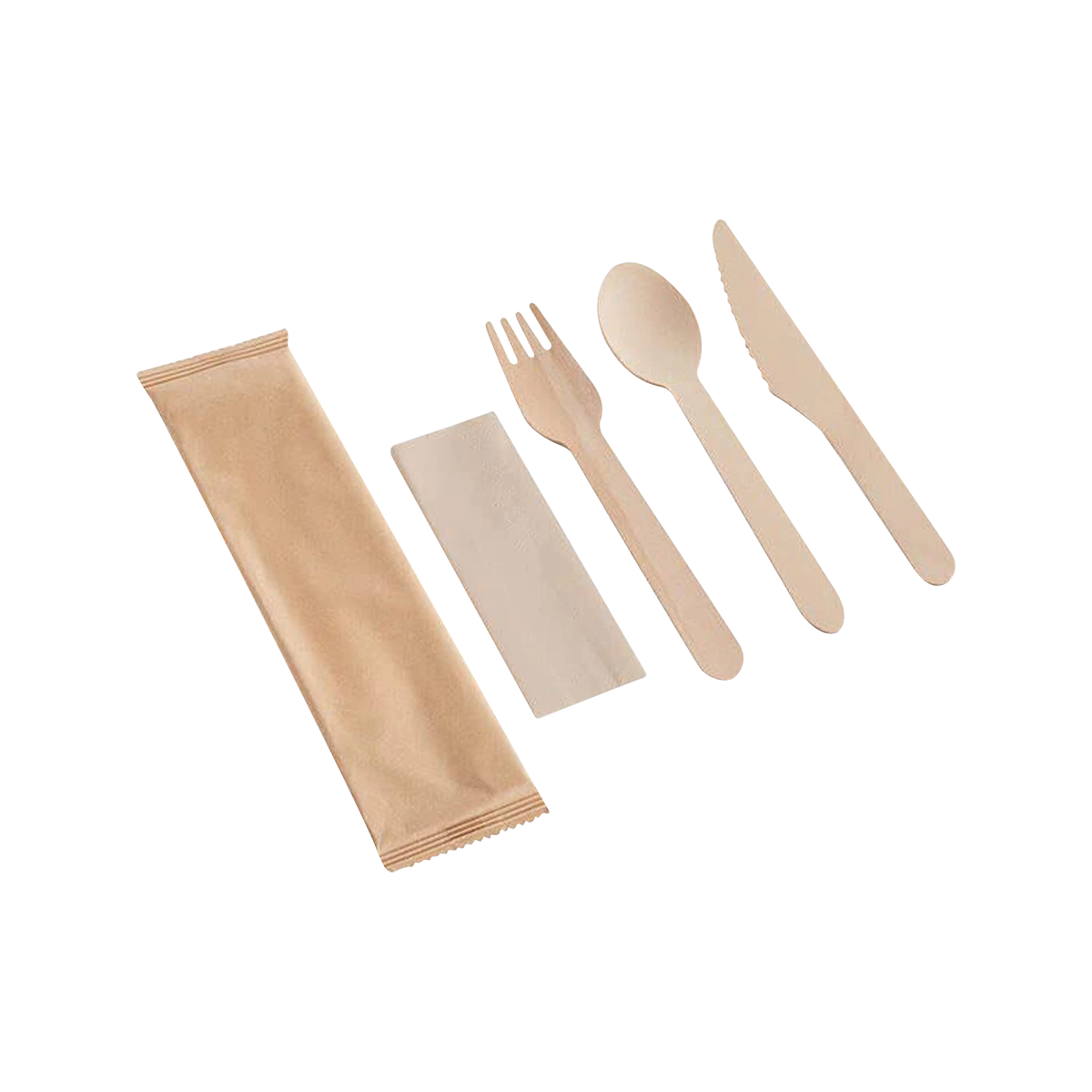 Eco Occasions - Wooden Cutlery and Napkin Set | 1 Pack