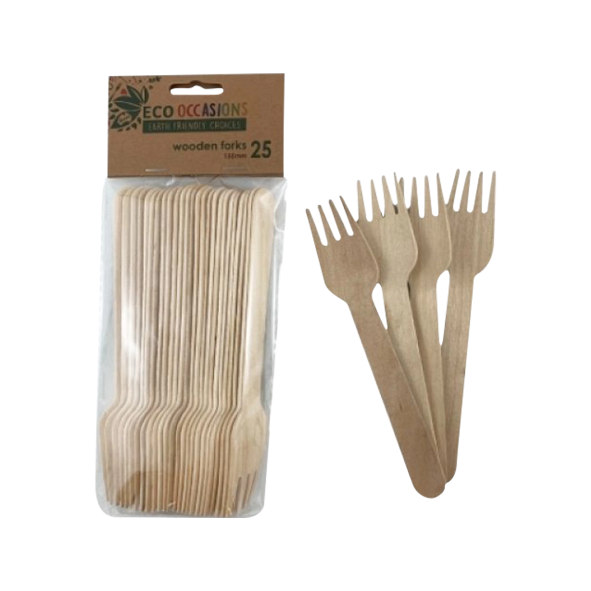 Eco Occasions - Wooden Forks | 25 Pack