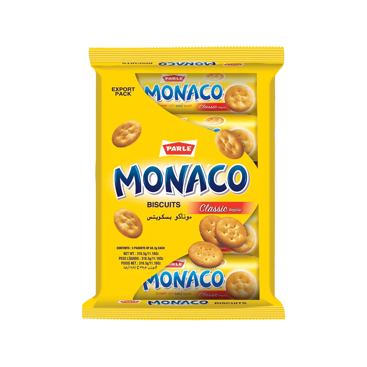 Parle - Monaco Biscuits Value Pack 5 Pack | 316.5g
