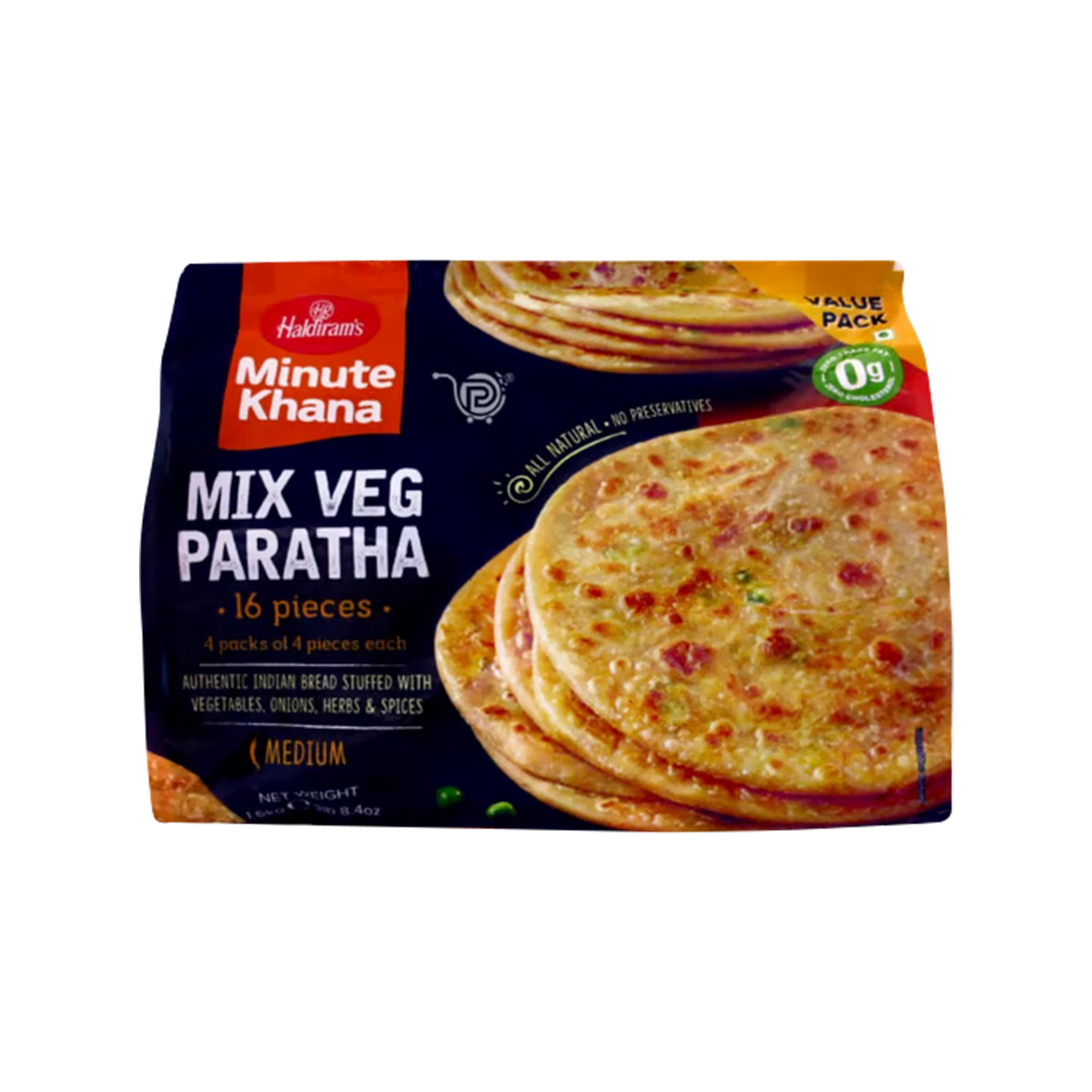 Haldiram's - Mix Veg Paratha 1.6kg | 16 Pcs