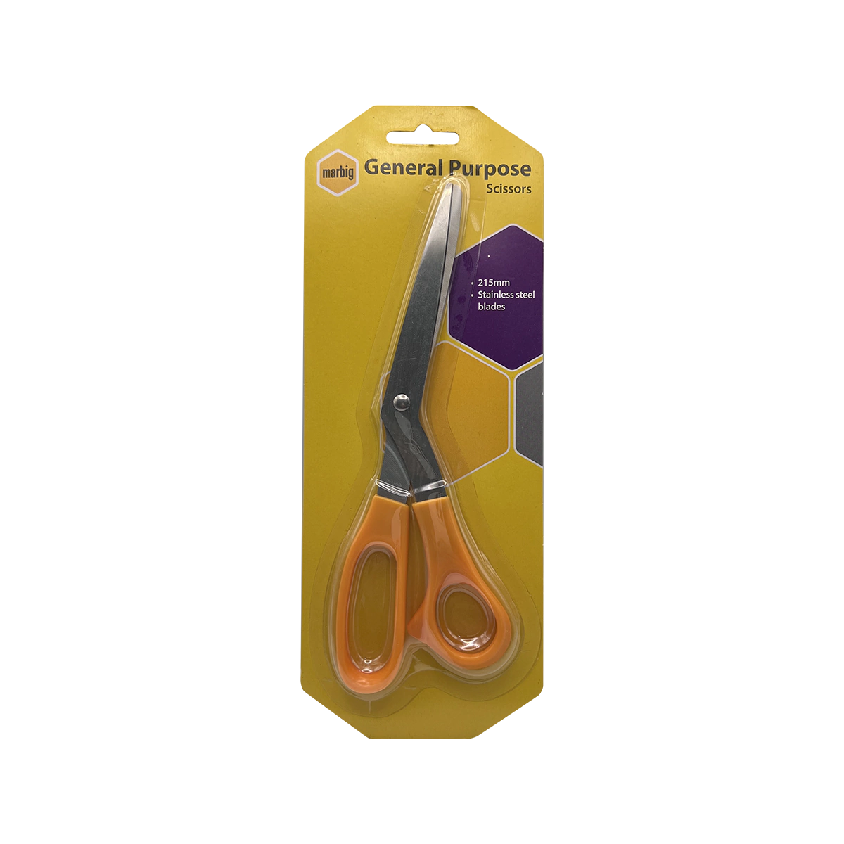 Marbig - Orange Handle Scissors | 215mm