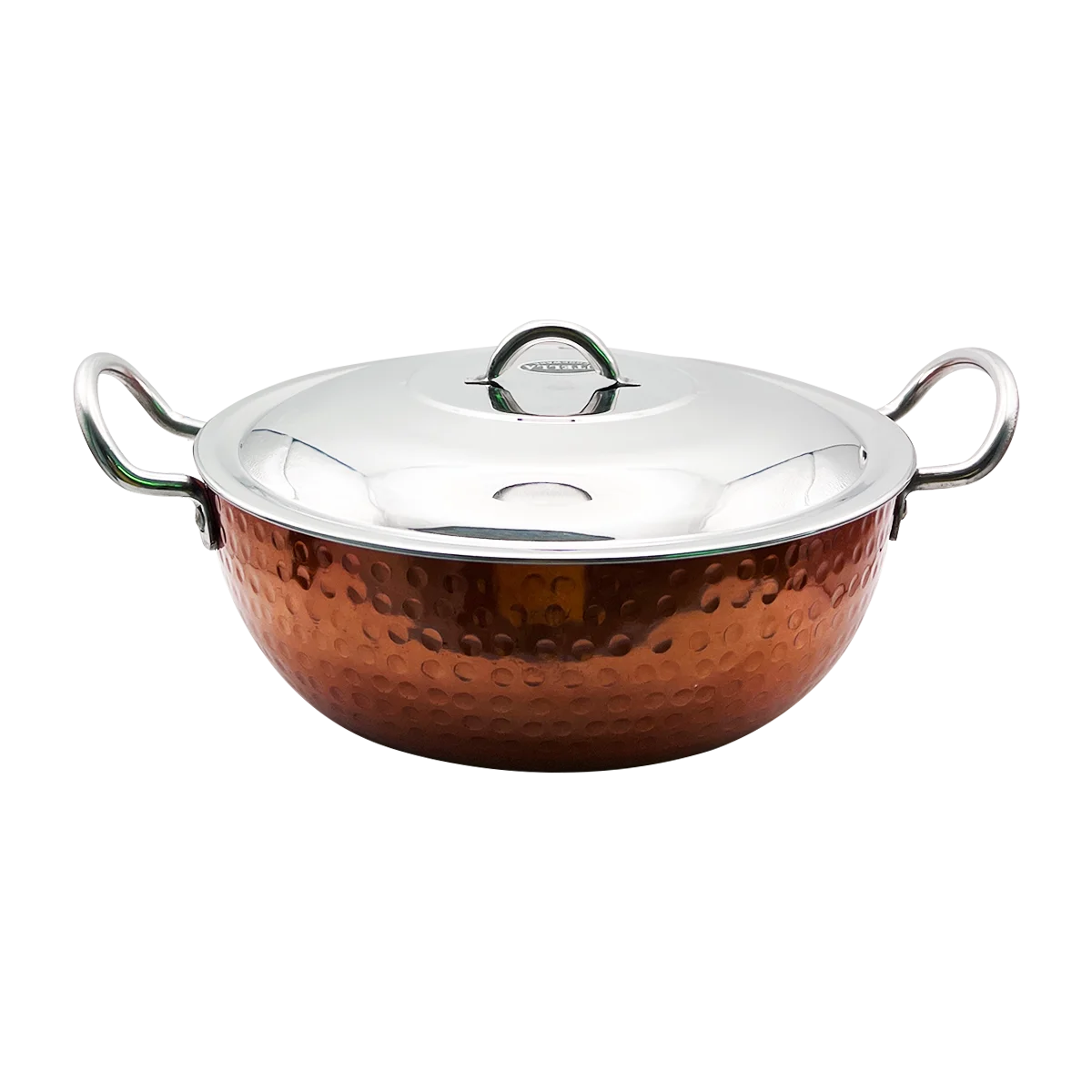 Utella - Hammered Kadahi Set Copper with Lid Size 15 | 1 Each