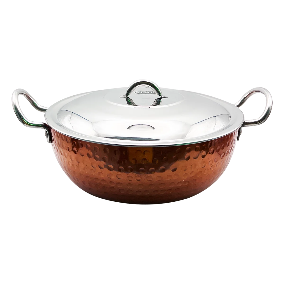 Utella - Hammered Kadahi Set Copper with Lid Size 16 | 1 Each