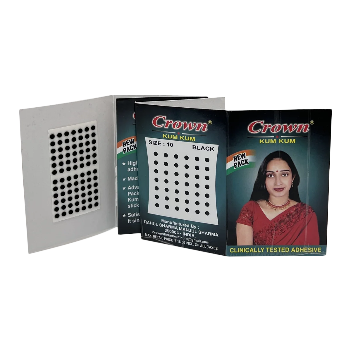 Crown - Kum Kum Black Small Bindi | 1 Pack