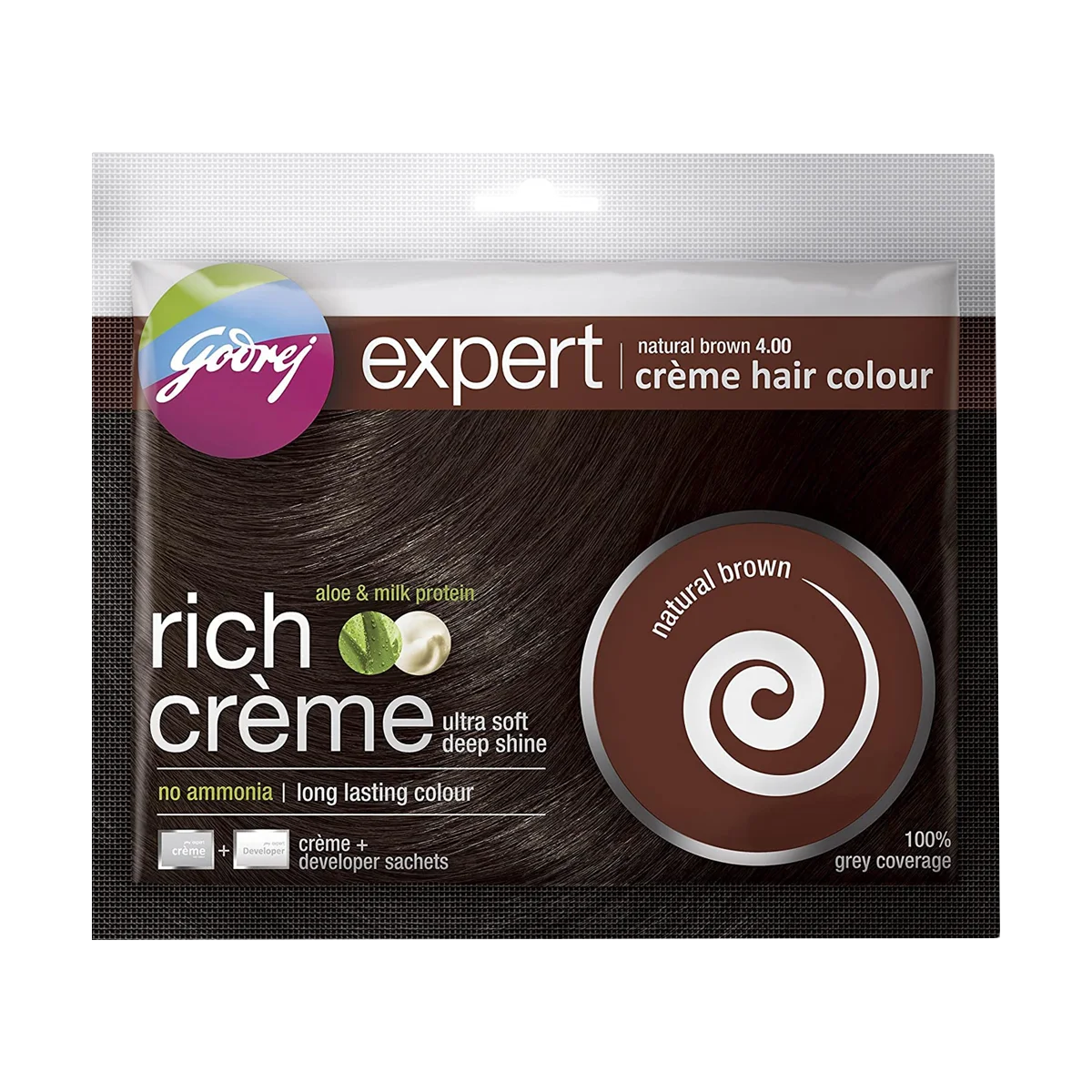 Godrej - Expert Creme Hair Colour Natural Brown No 4 | 22g