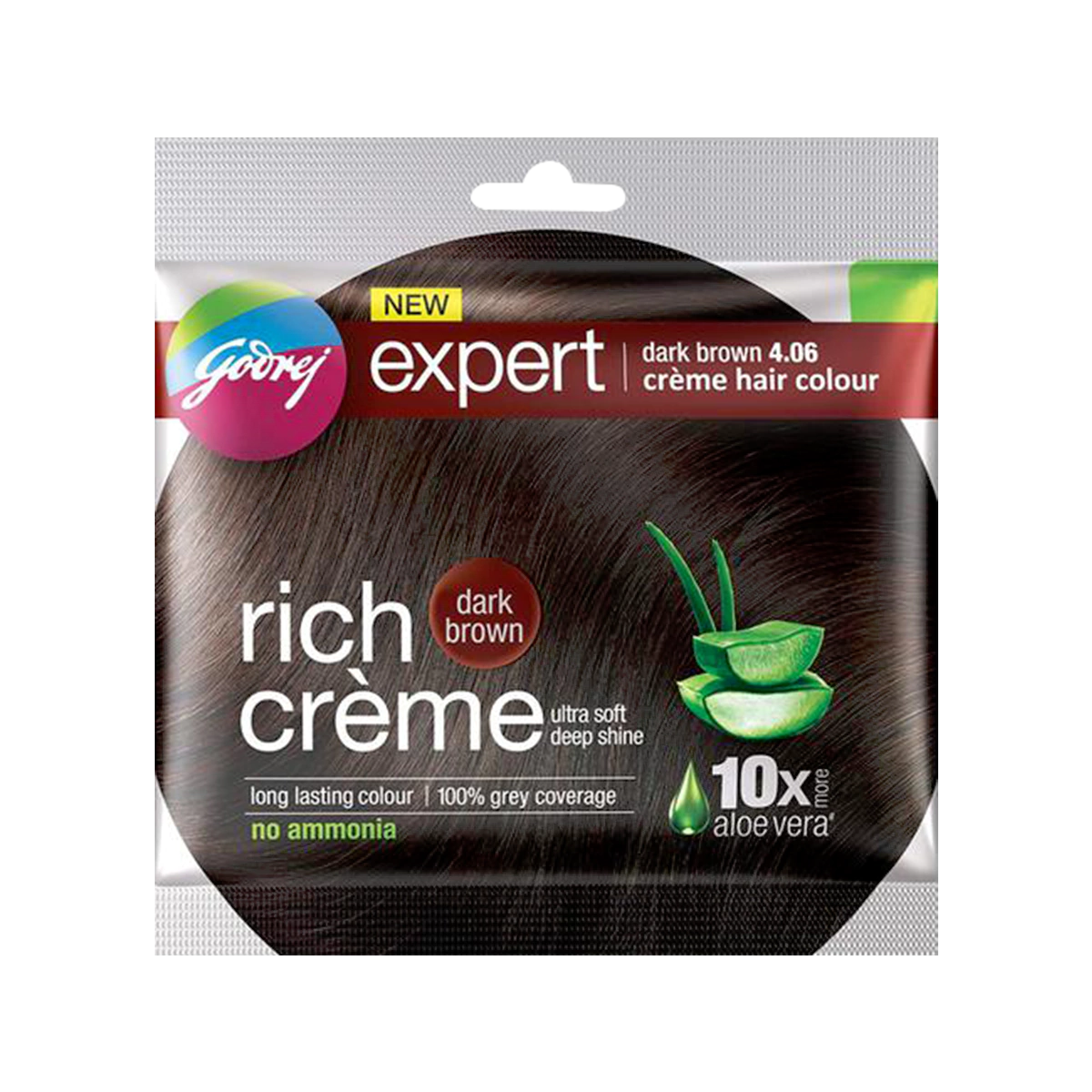 Godrej - Expert Creme Hair Colour Dark Brown No 4.06 | 22g