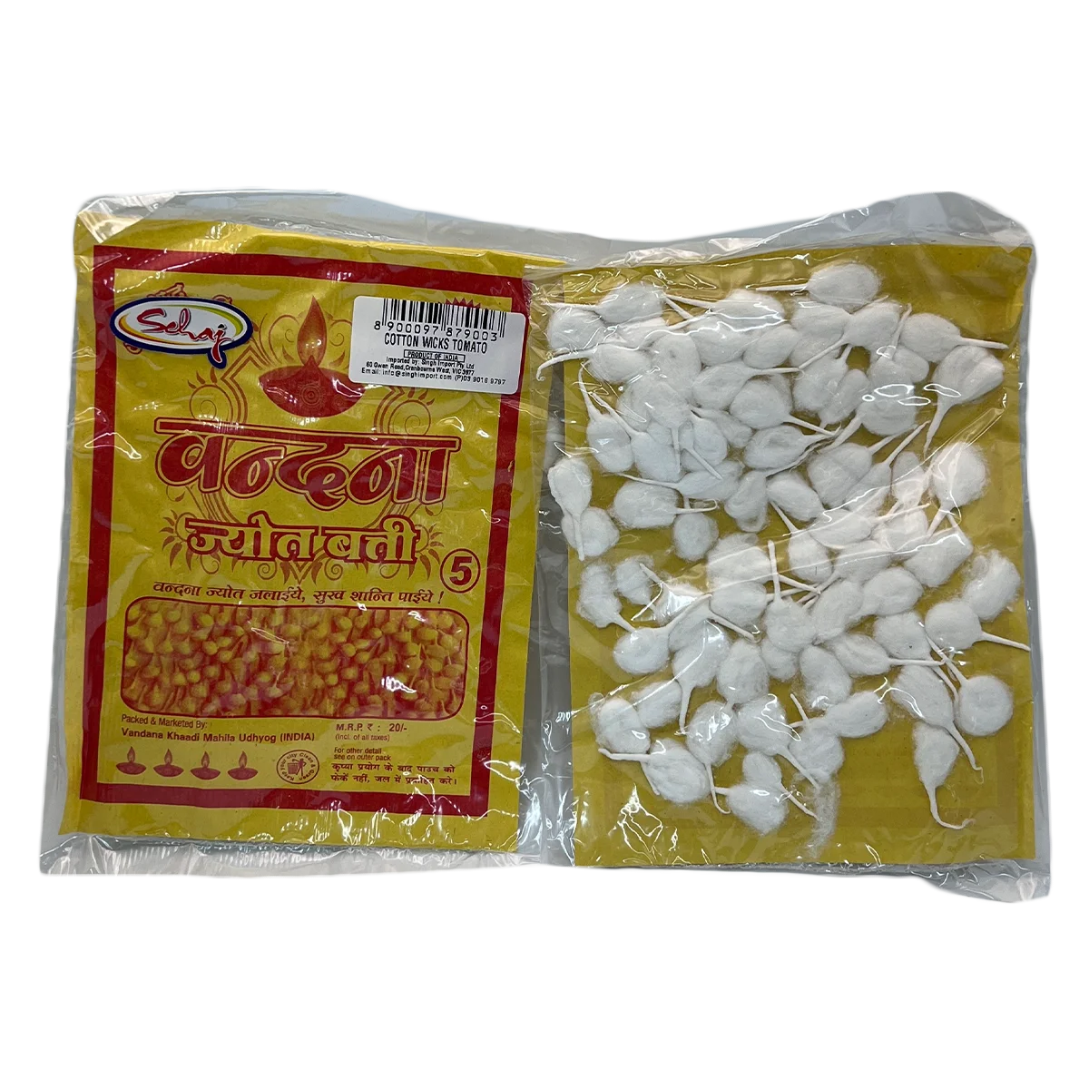 Sehaj - Jyot Cotton Wicks Tomato | 1 Pack