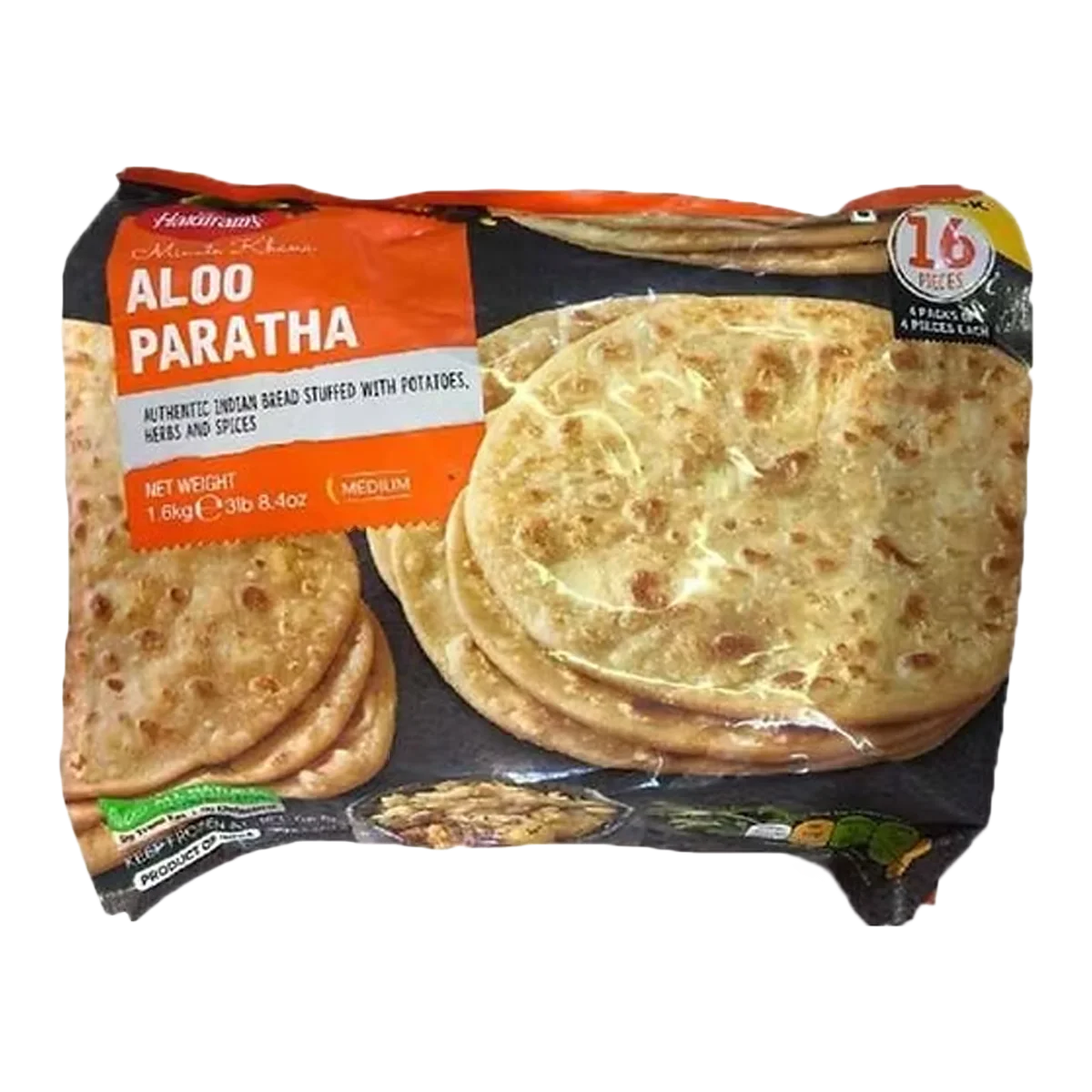 Haldiram's - Aloo Paratha 1.6kg | 16 Pcs