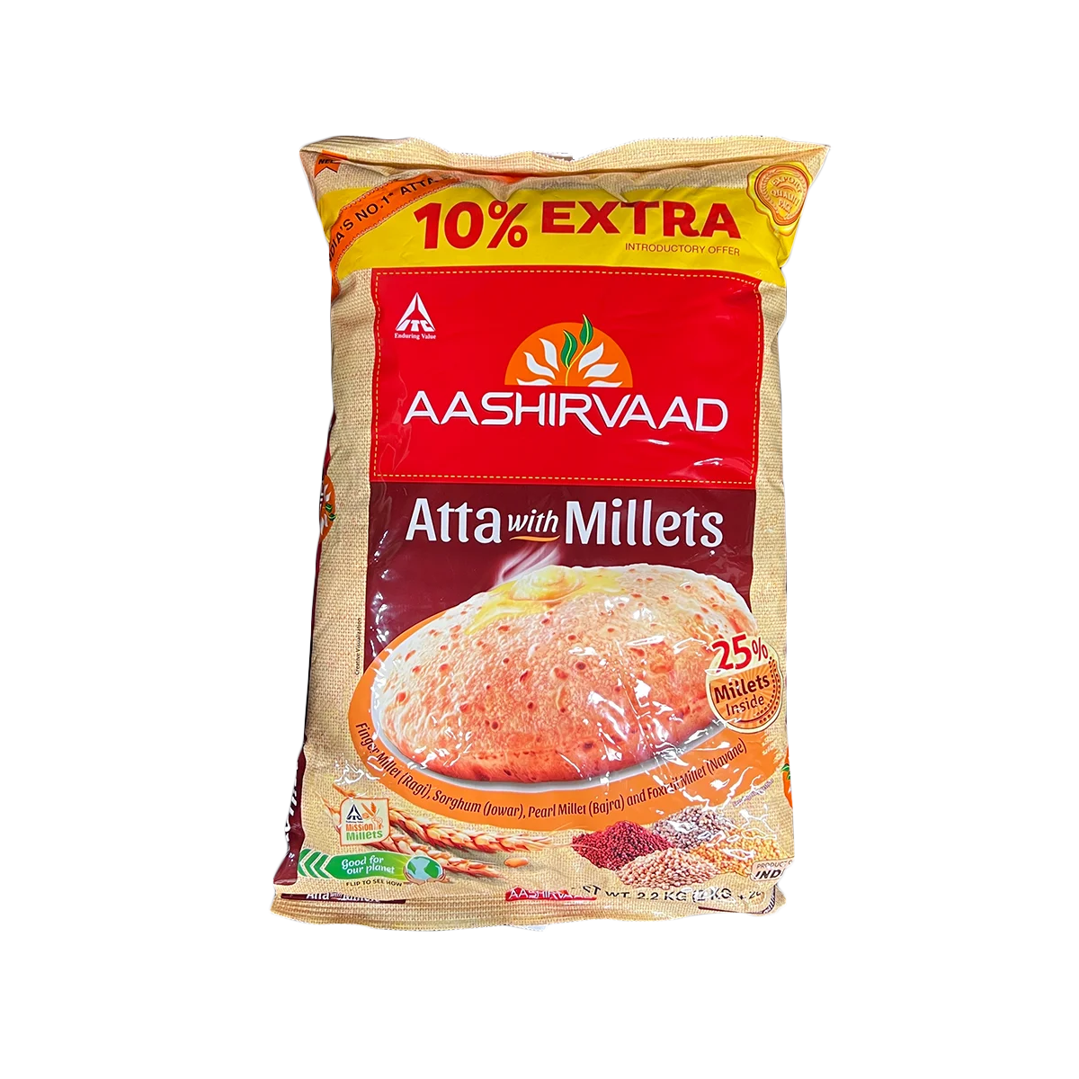 Aashirvaad - Atta with Millets (2kg+200g Extra) | 2.2kg