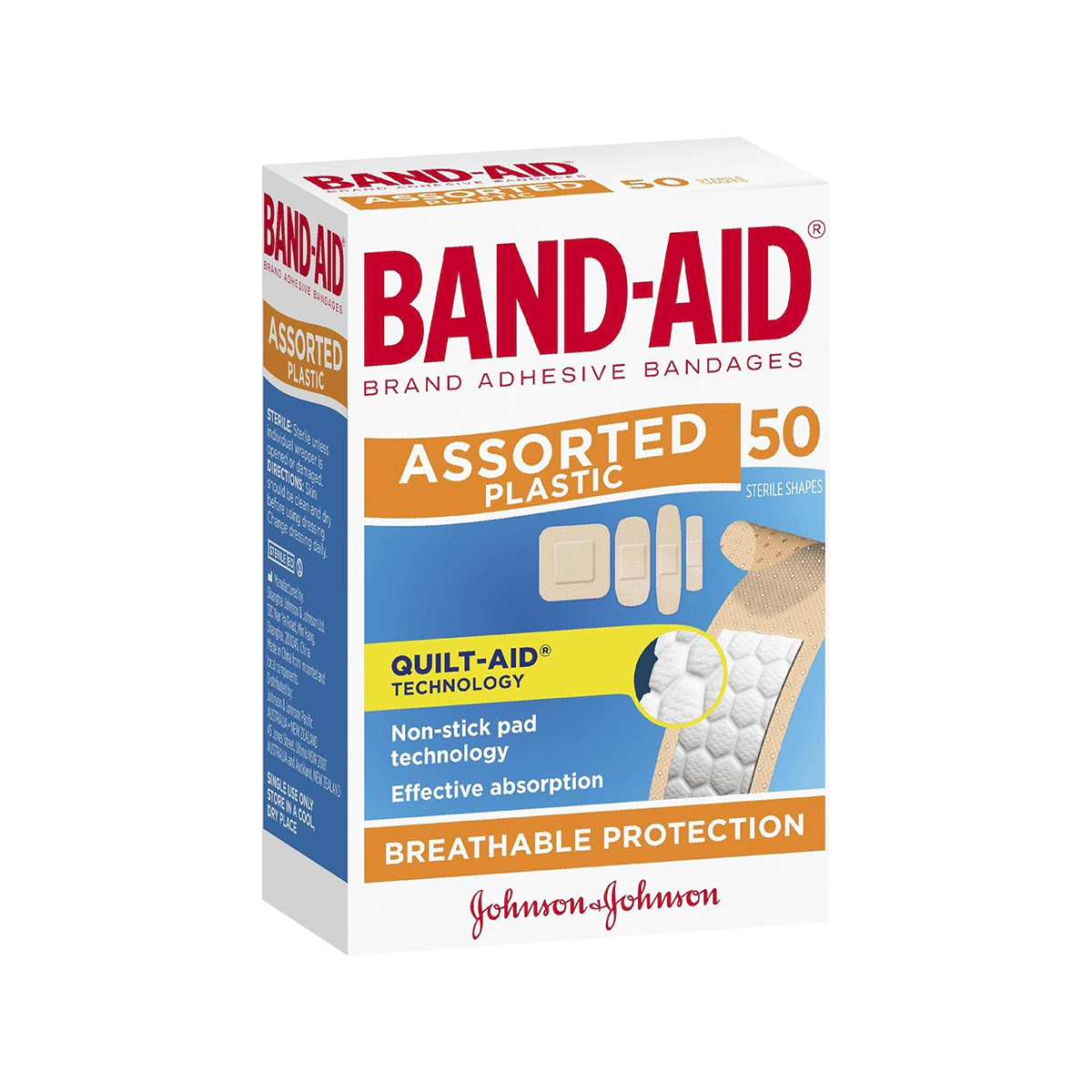 Johnson & Johnson - Band Aid Assorted Plastic Strips | 50 Pack