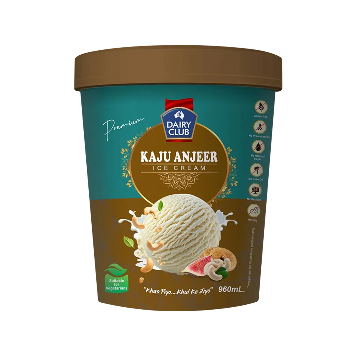 Dairy Club - Kaju Anjeer Ice Cream Tub | 960ml
