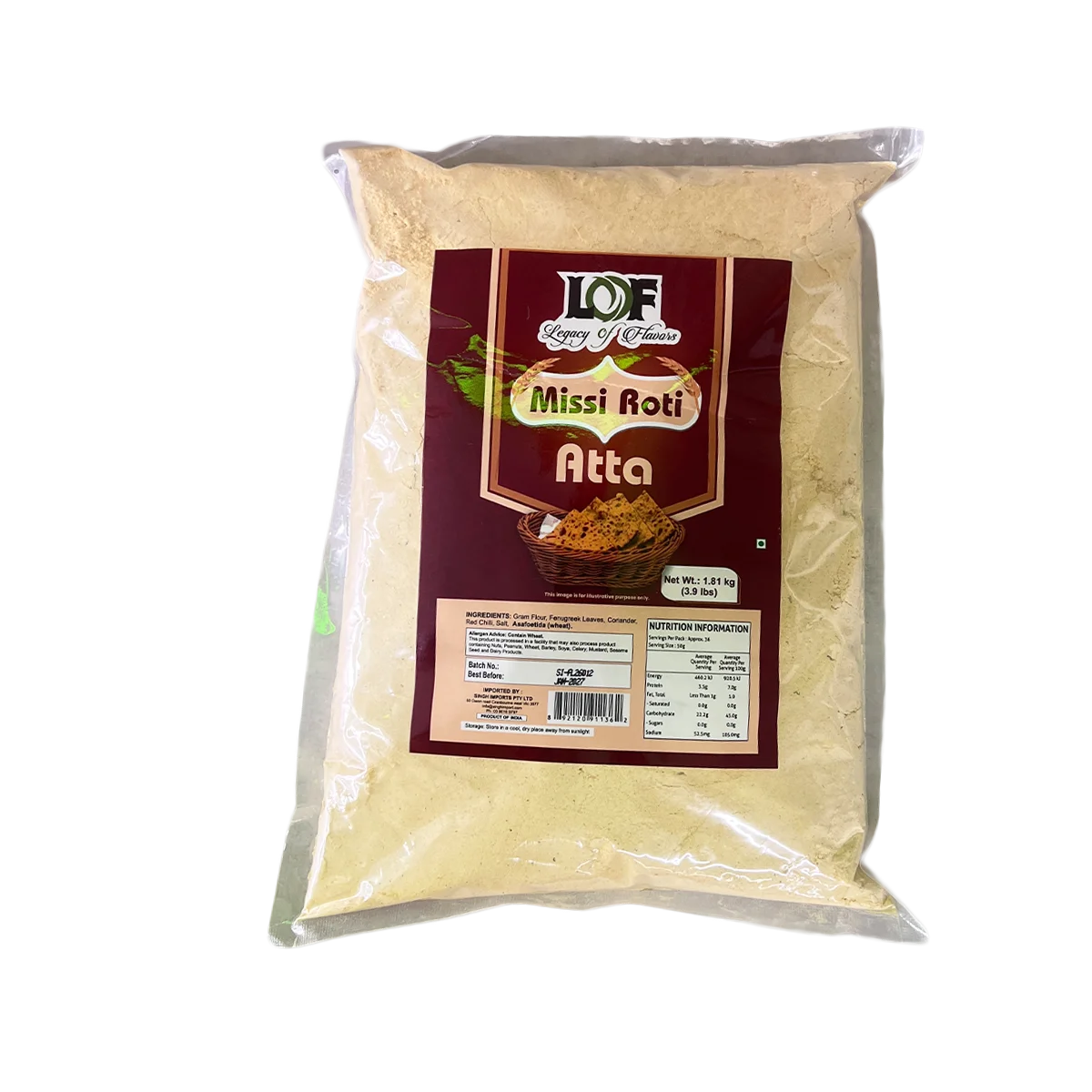 Legacy of Flavors - LOF Missi Roti Flour | 1.81kg